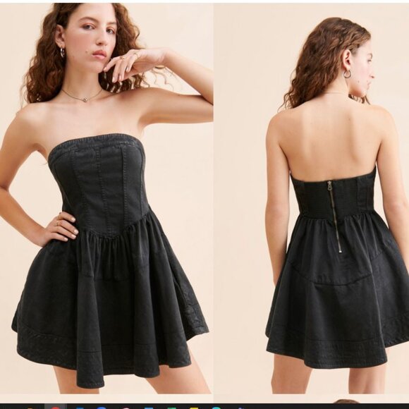 knee length dresses for ladies Jennie Corset Flared Mini Dress Off White– Selfie Leslie main image 1